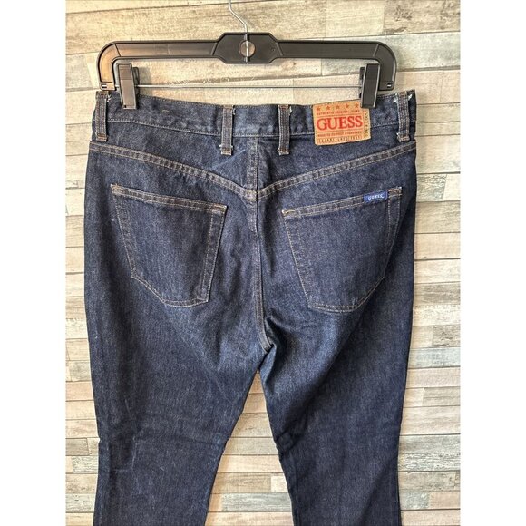 Women’s Guess Denim Jeans Dark Wash Vintage Low Waist Boot Leg Size 31 - Picture 11 of 15